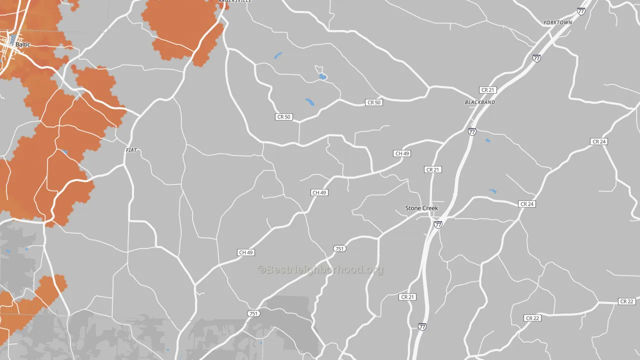 Bike Grade map of Stone Creek, OH
