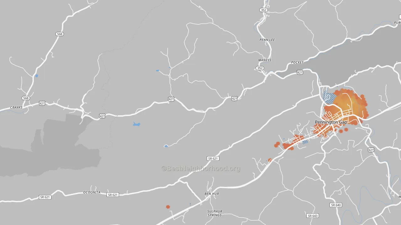 Bike Grade map of Stone Creek, VA