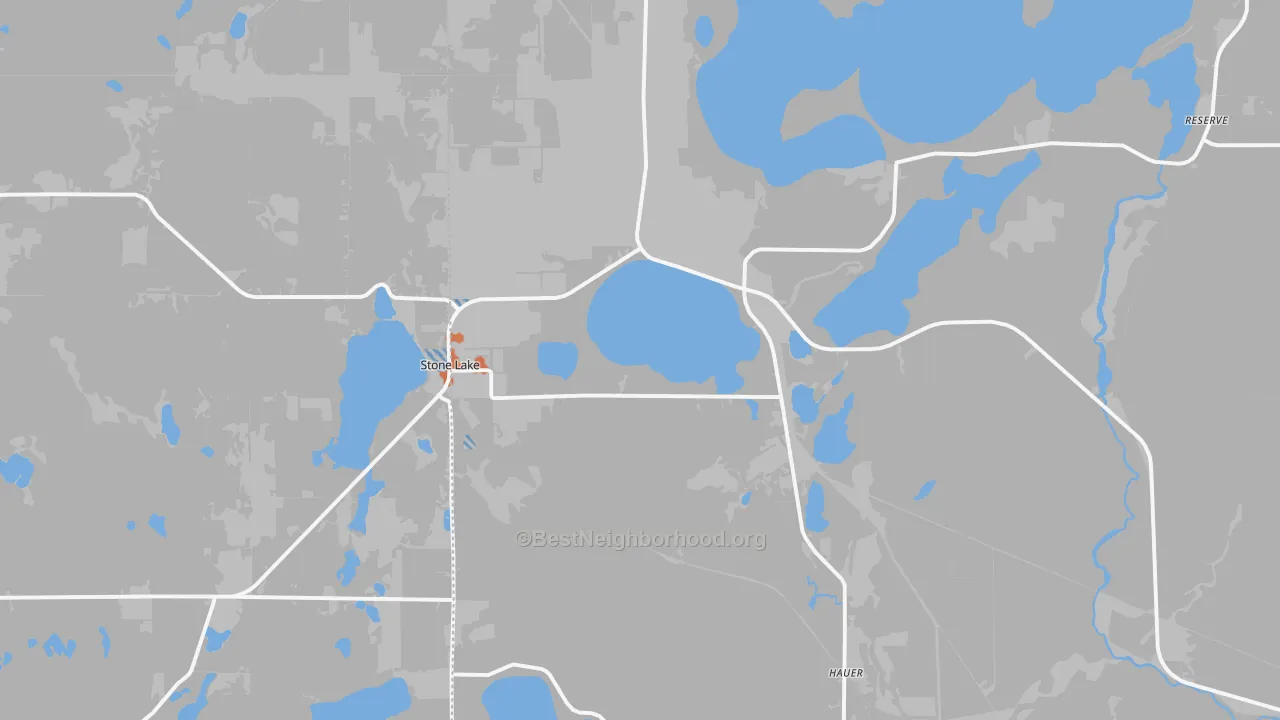Bike Grade map of Stone Lake, WI