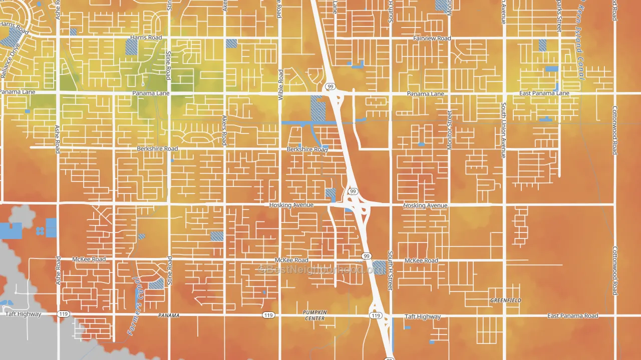 Bike Grade map of Stone Meadows, Bakersfield, CA