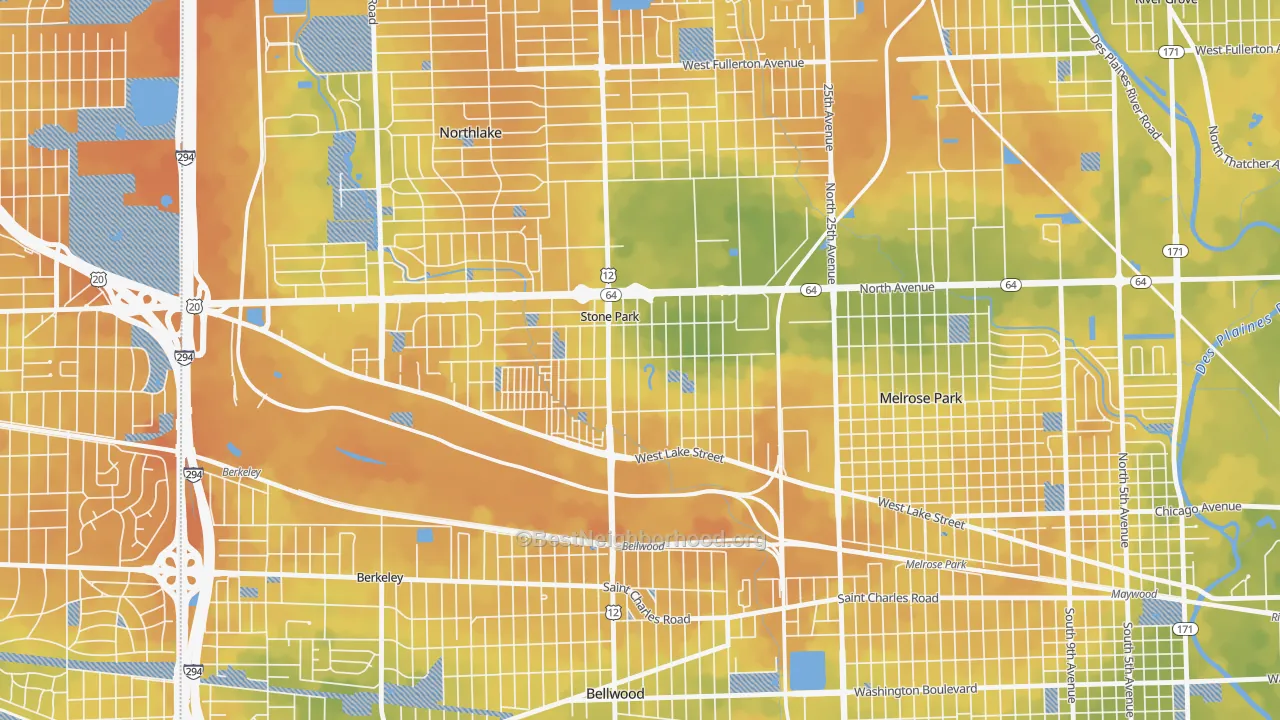 Bike Grade map of Stone Park, IL