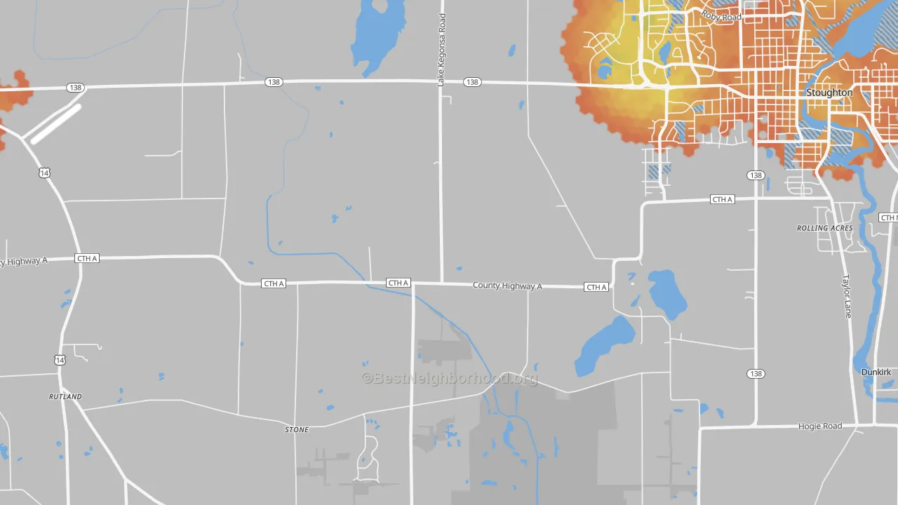 Bike Grade map of Stone, WI