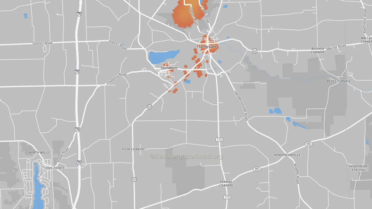 Bike Grade map of Stoneboro, PA