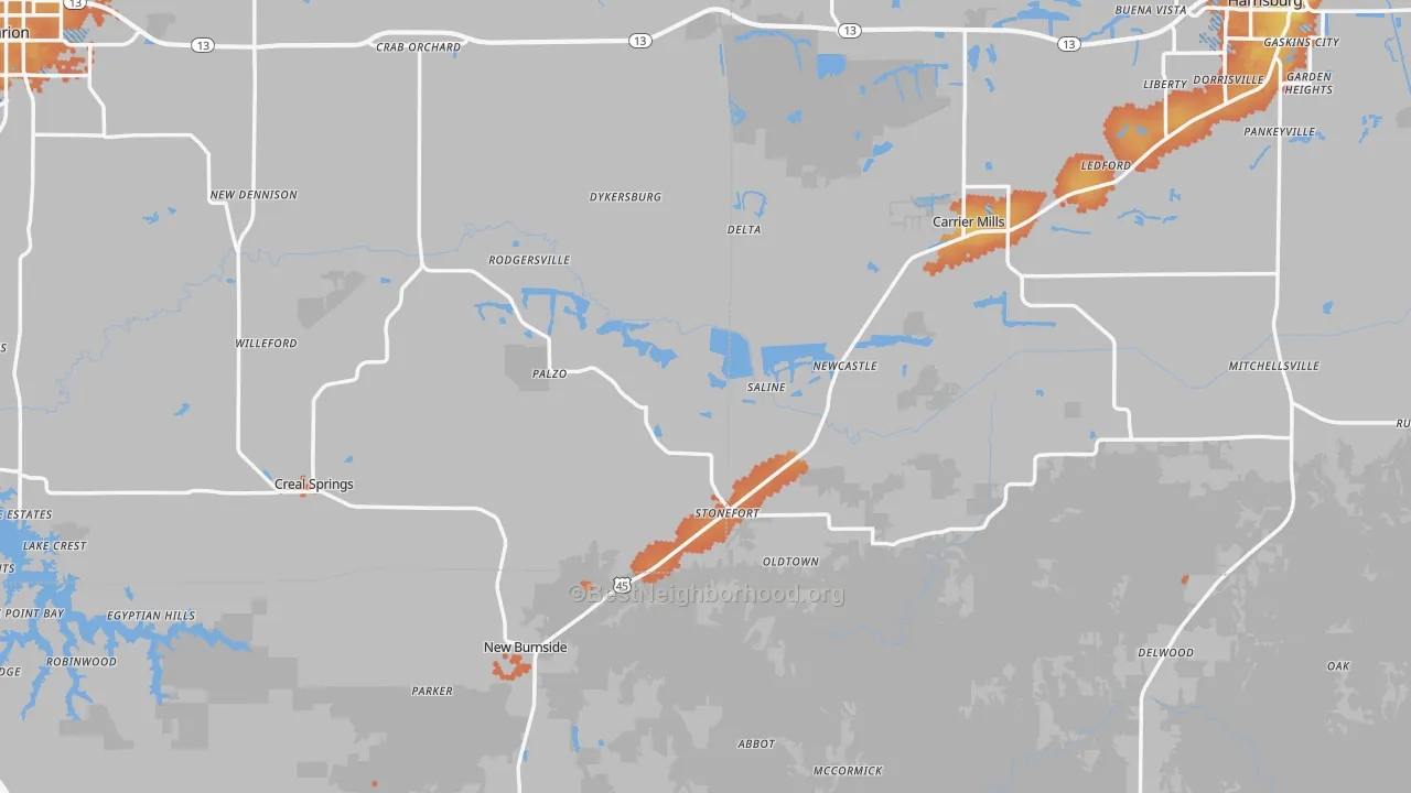 Bike Grade map of Stonefort, IL