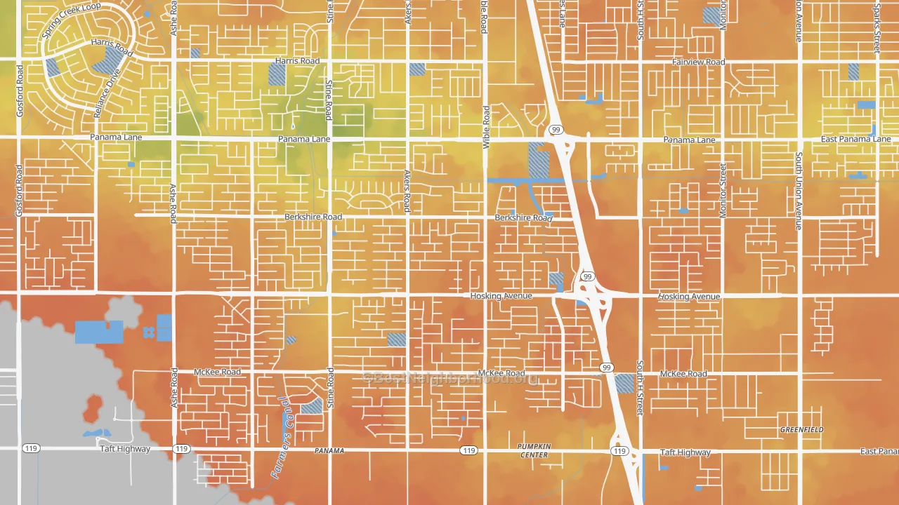 Bike Grade map of Stonegate, Bakersfield, CA