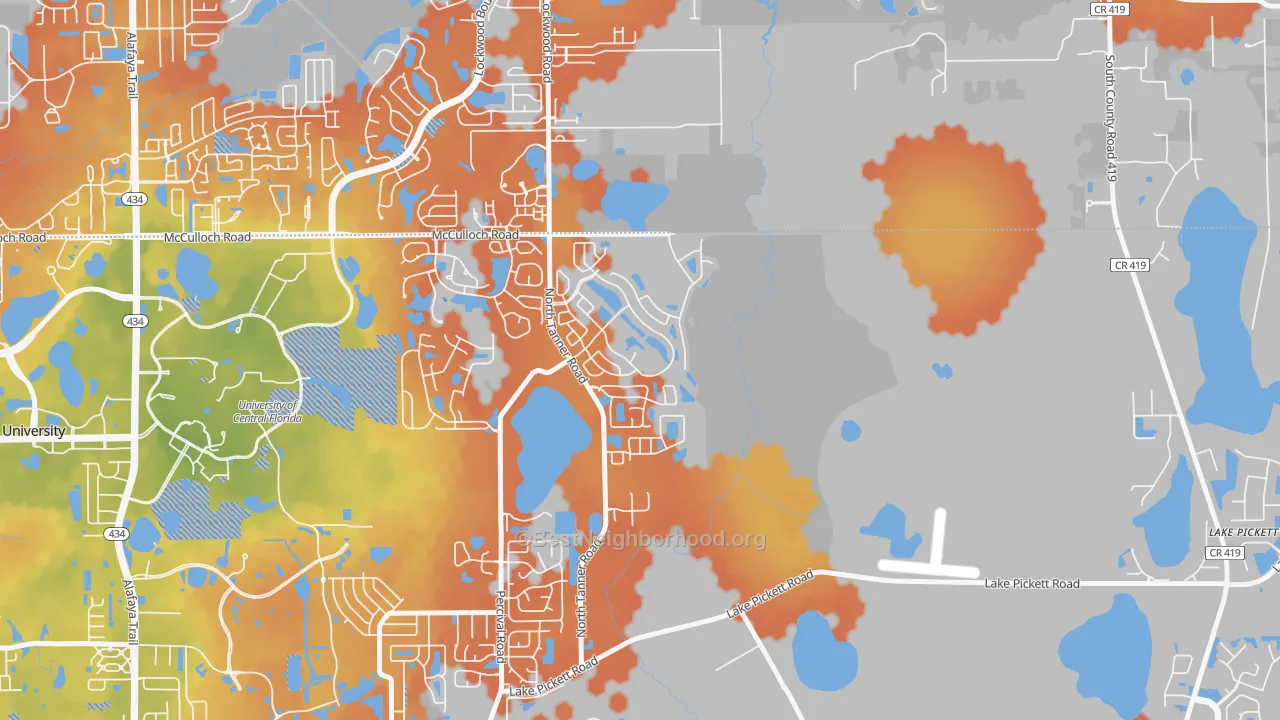 Bike Grade map of Stonemeade, Alafaya, FL