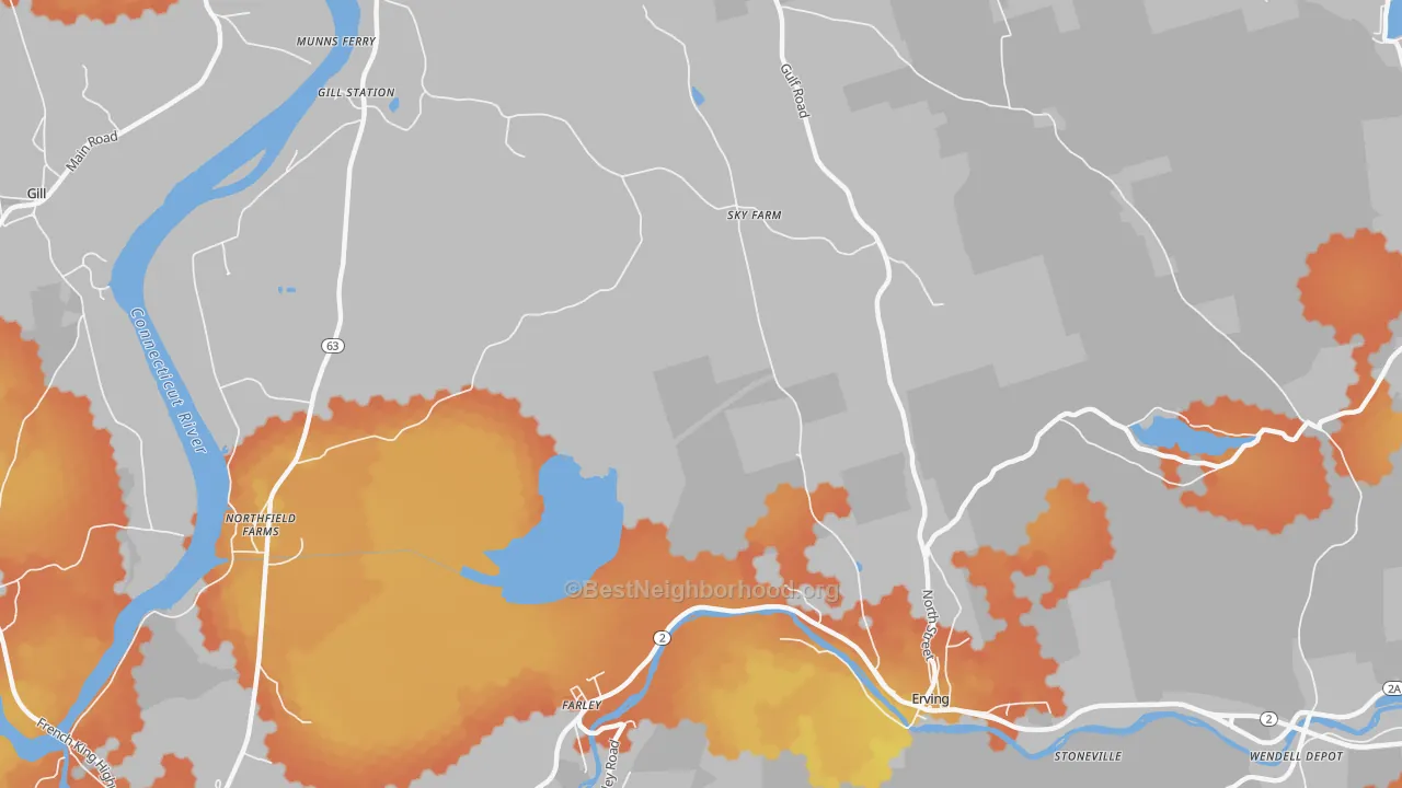 Bike Grade map of Stoneville, MA