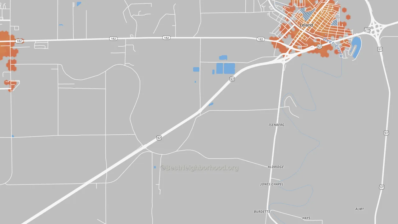 Bike Grade map of Stoneville, MS