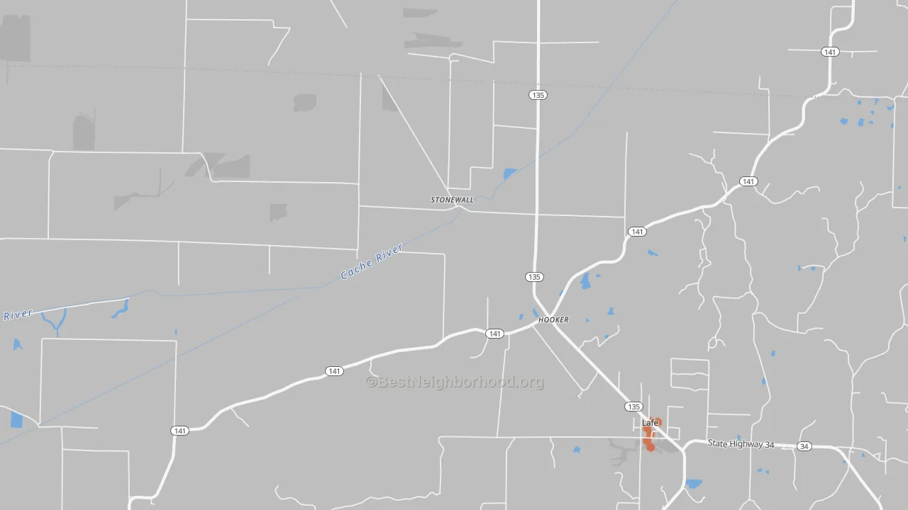 Bike Grade map of Stonewall, AR