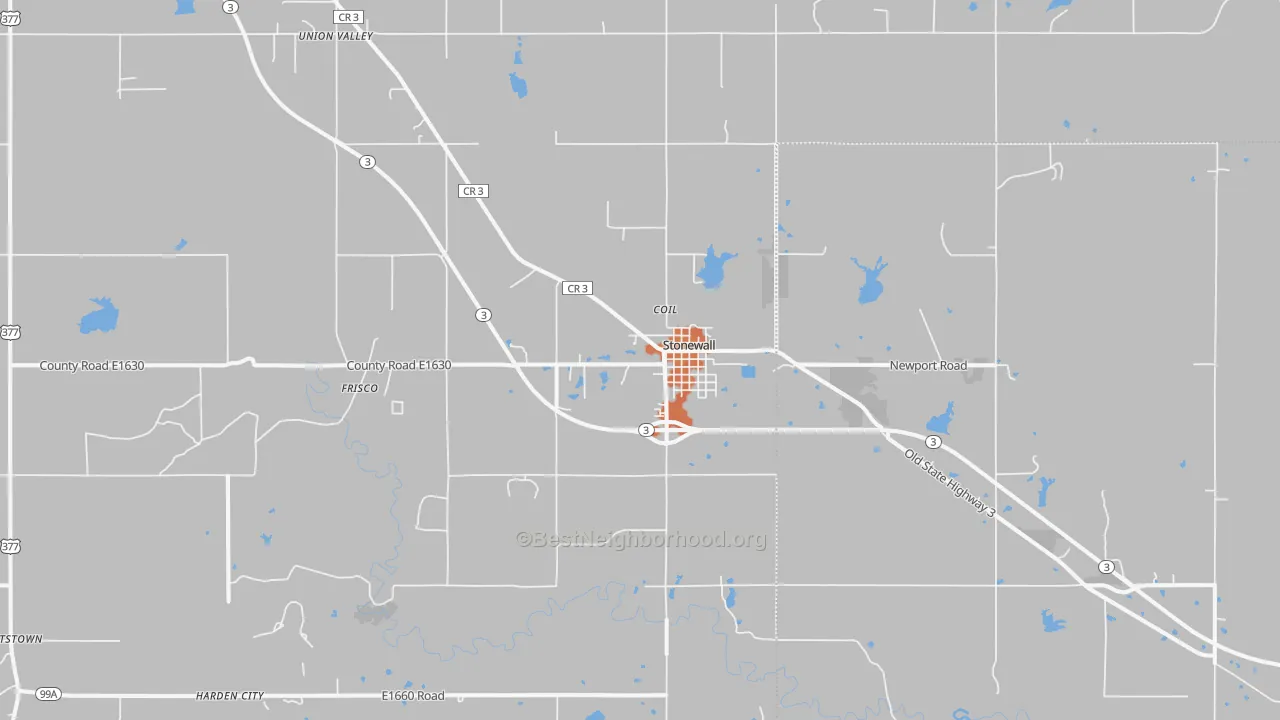 Bike Grade map of Stonewall, OK
