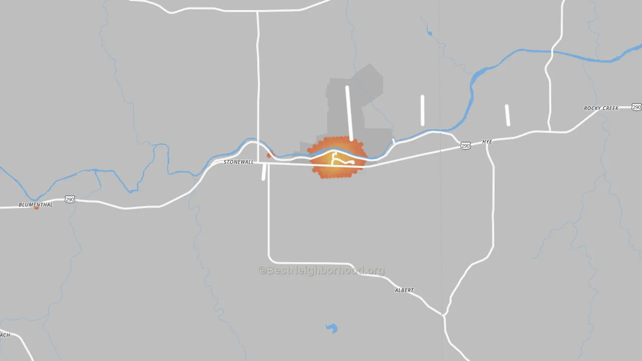 Bike Grade map of Stonewall, TX