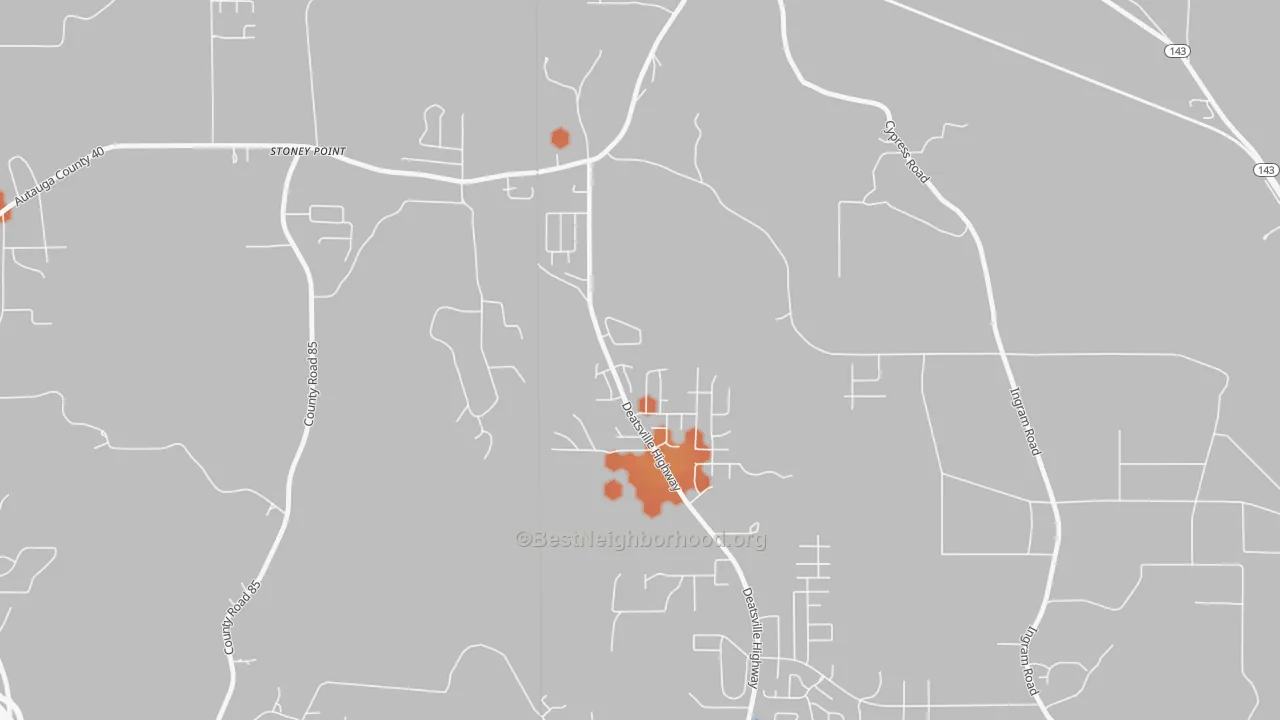 Bike Grade map of Stoney Point, AL