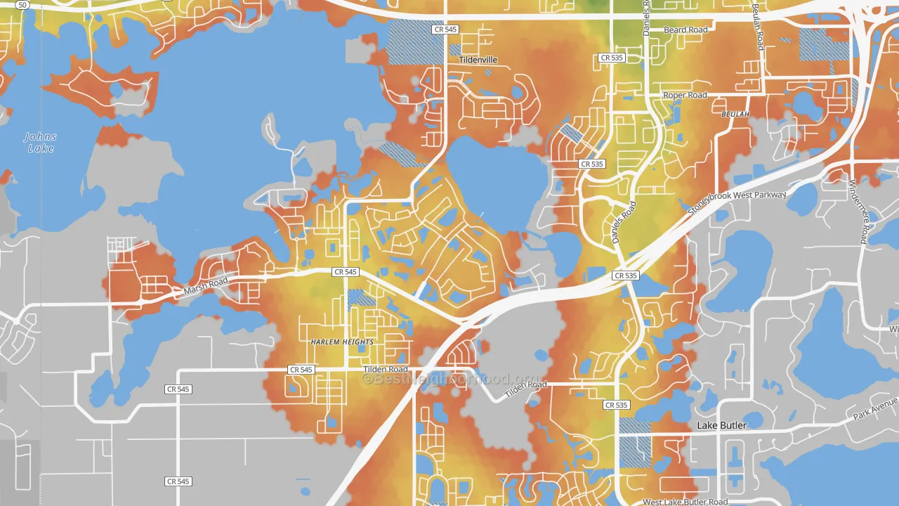 Bike Grade map of Stoneybrook West, Winter Garden, FL