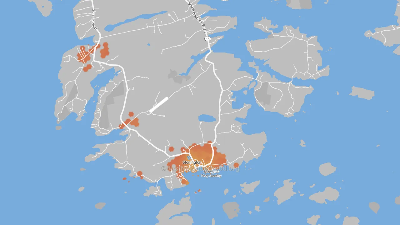 Bike Grade map of Stonington, ME