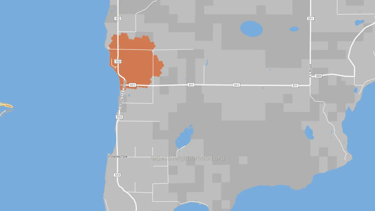 Bike Grade map of Stonington, MI