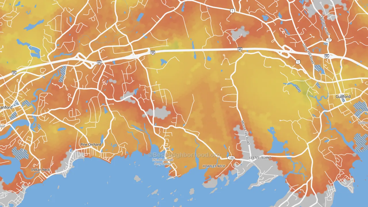 Bike Grade map of Stony Creek, CT