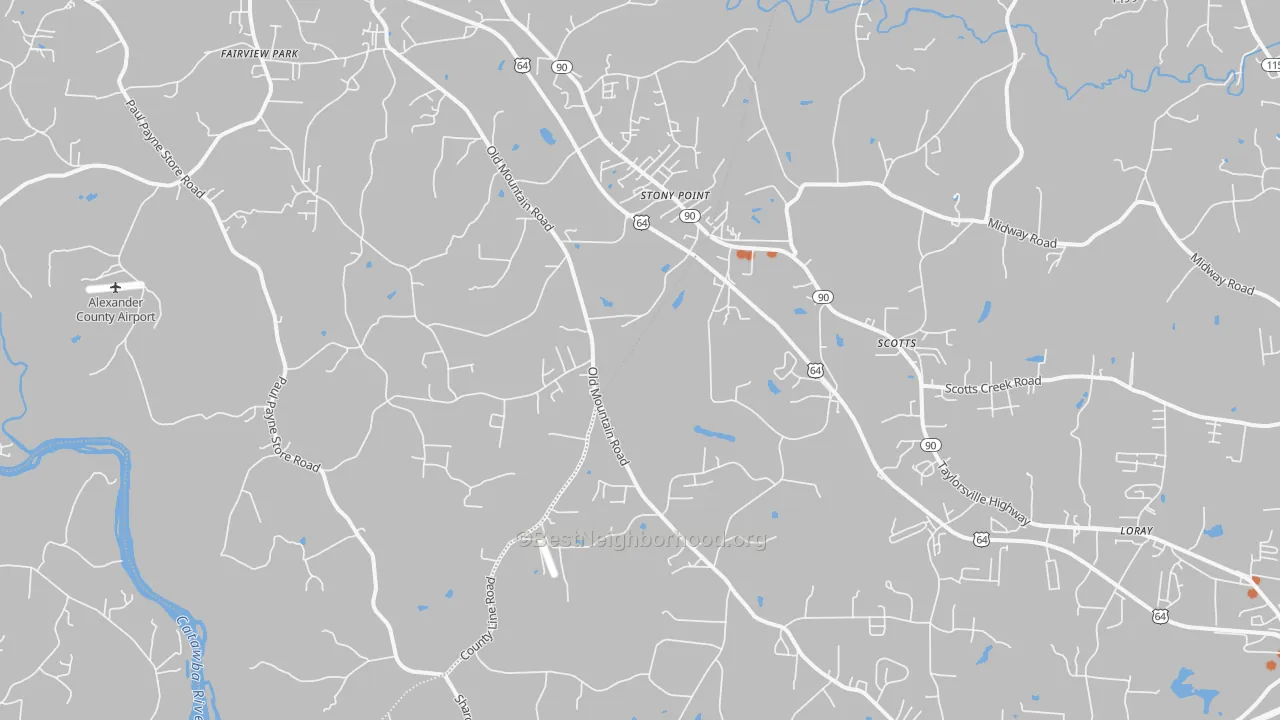 Bike Grade map of Stony Point, NC