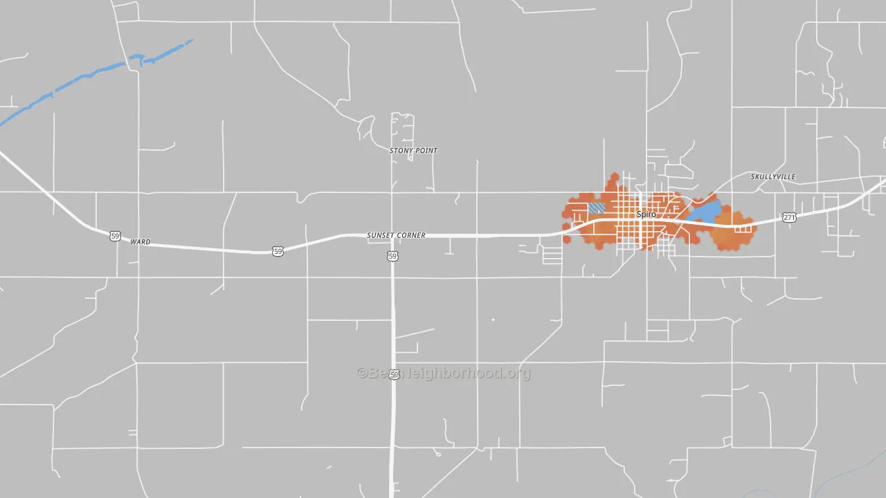 Bike Grade map of Stony Point, OK