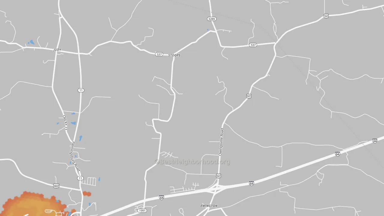 Bike Grade map of Stoops, KY