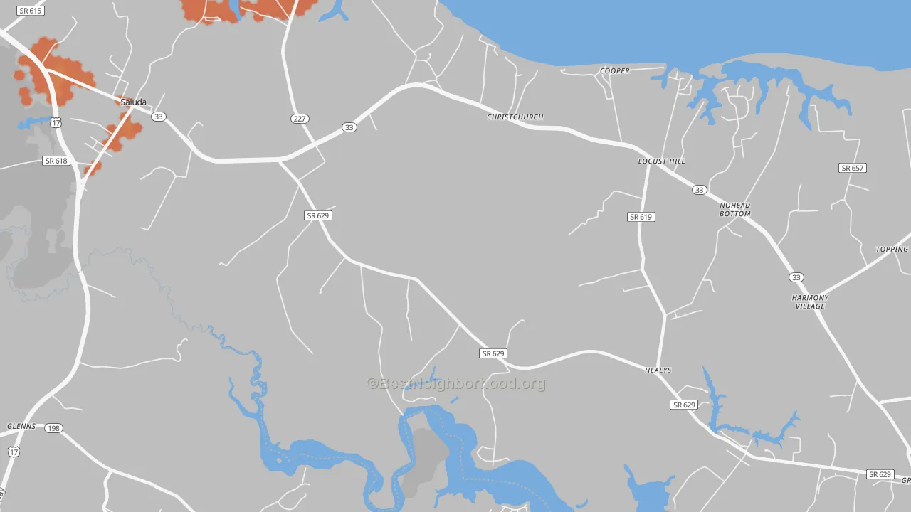 Bike Grade map of Stormont, VA