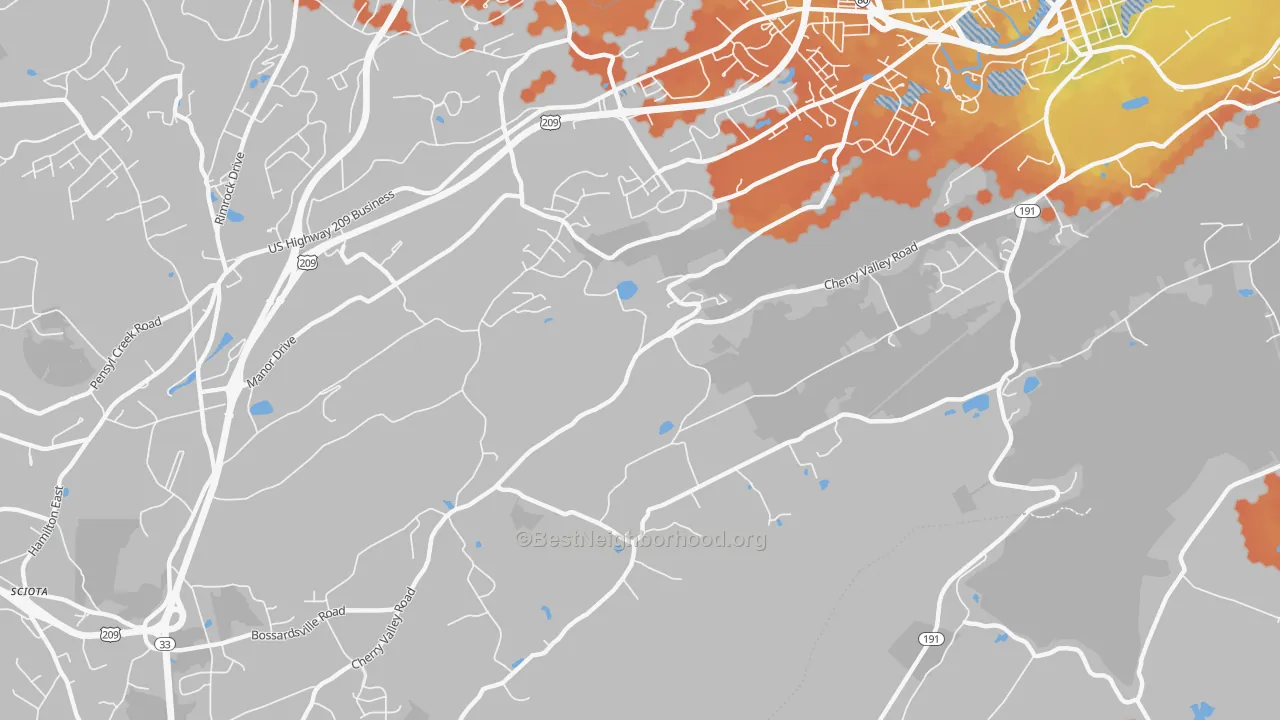 Bike Grade map of Stormville, PA