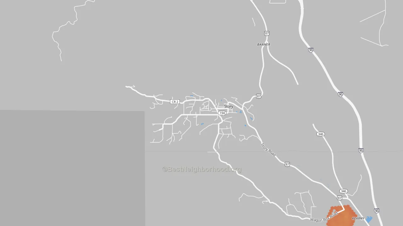 Bike Grade map of Story, WY
