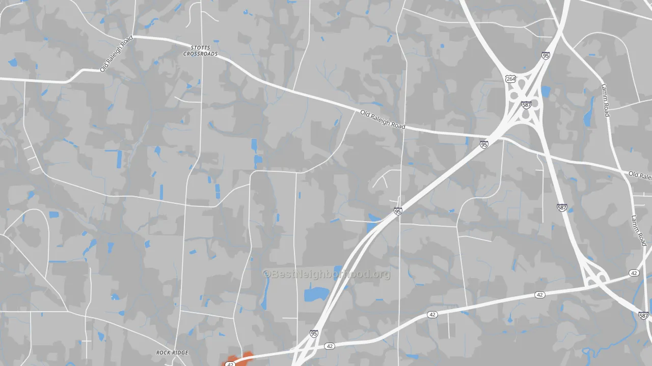 Bike Grade map of Stotts Crossroads, NC