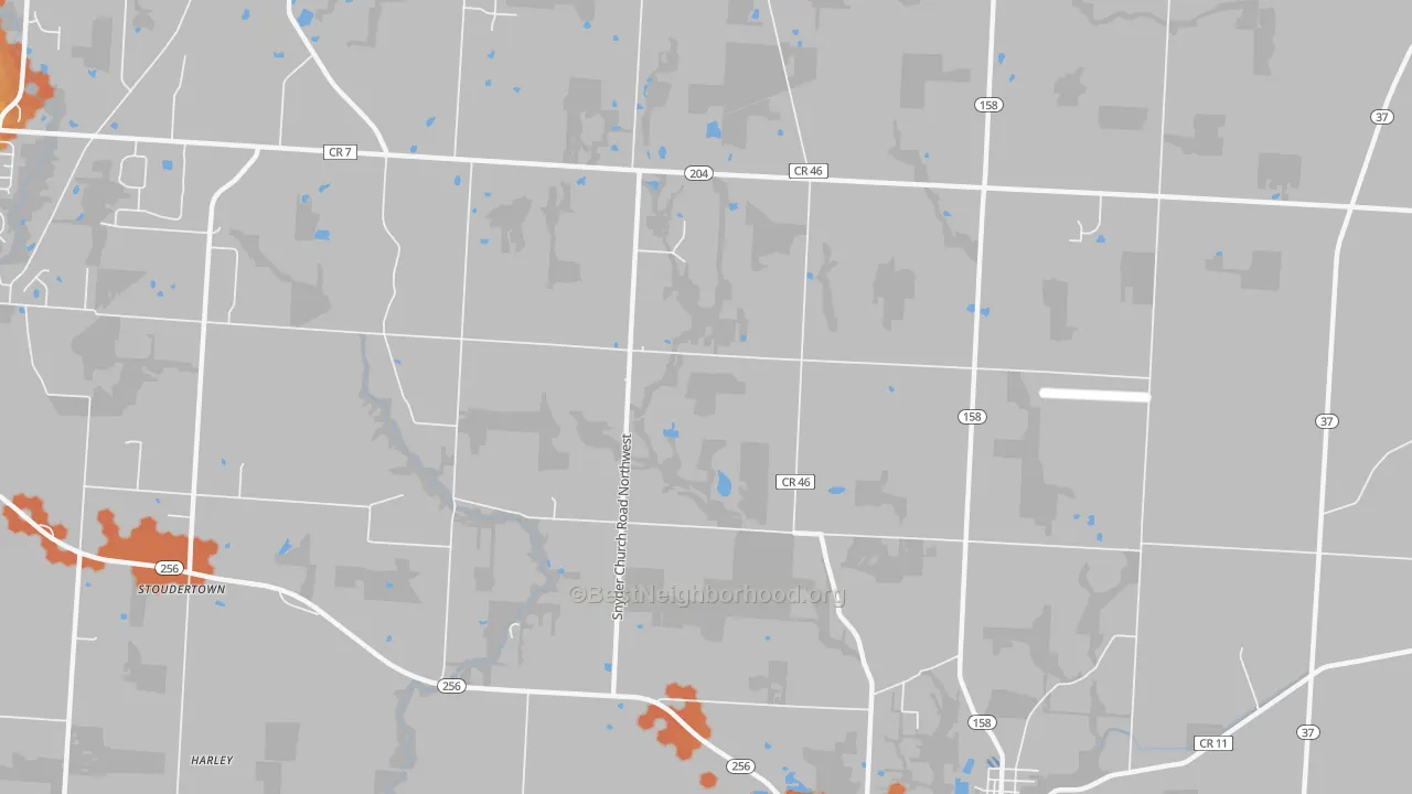 Bike Grade map of Stoudertown, OH