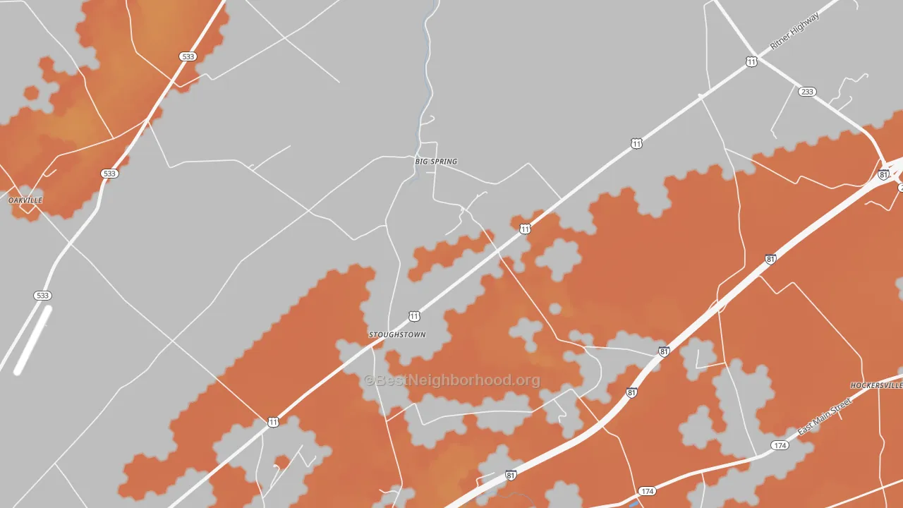 Bike Grade map of Stoughstown, PA