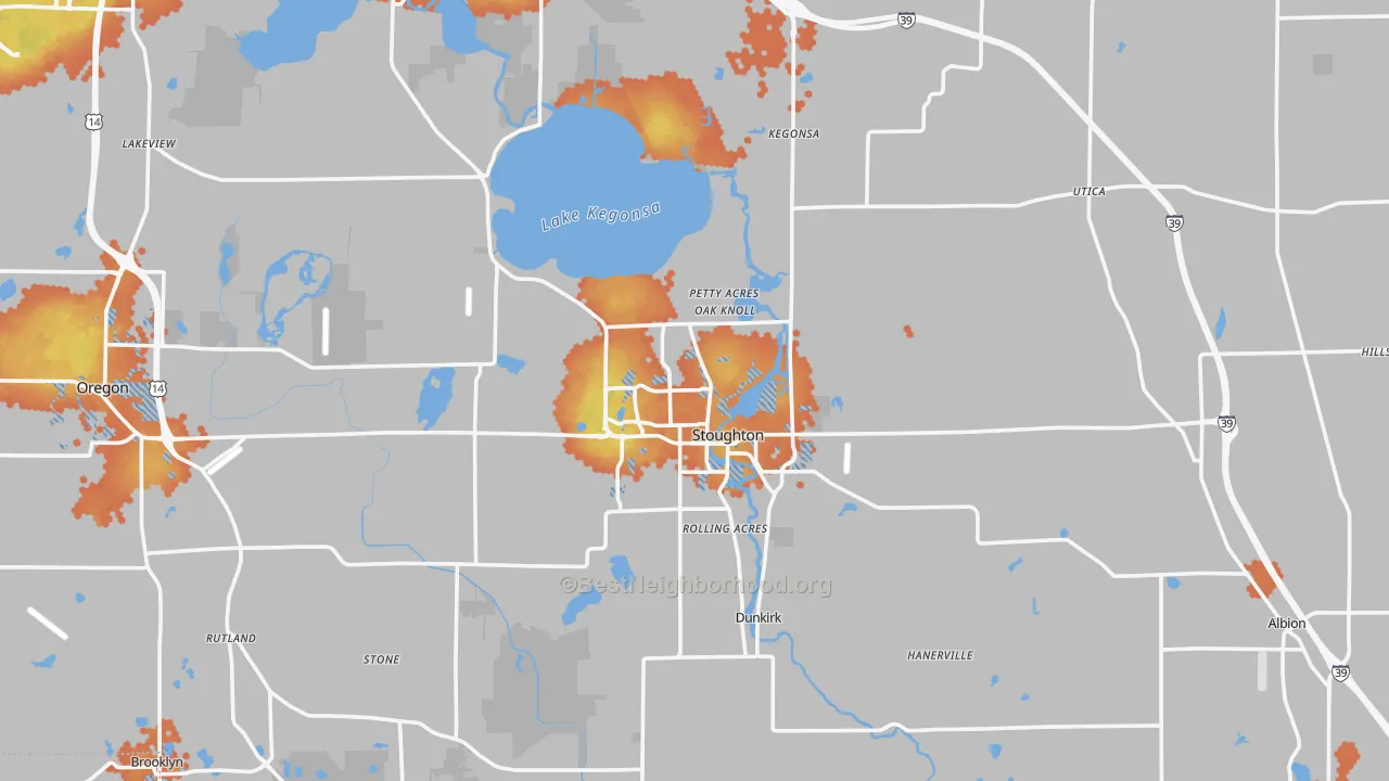 Bike Grade map of Stoughton, WI