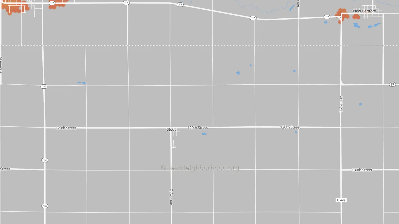 Bike Grade map of Stout, IA