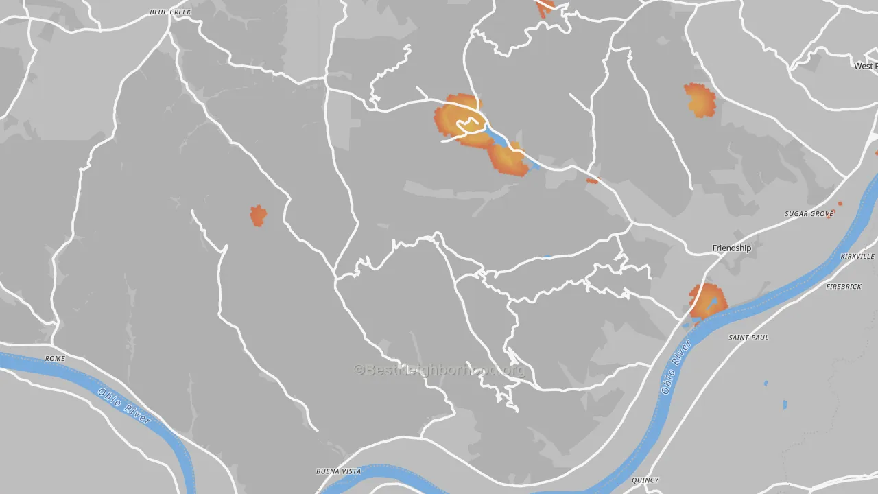 Bike Grade map of Stout, OH