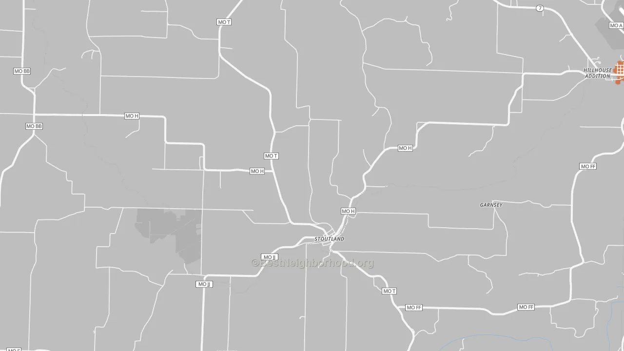 Bike Grade map of Stoutland, MO