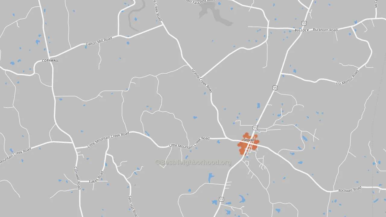 Bike Grade map of Stovall, NC