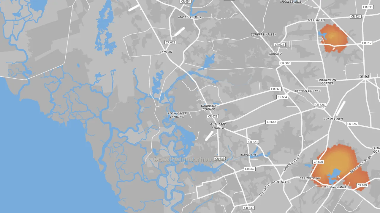 Bike Grade map of Stow Creek Landing, NJ