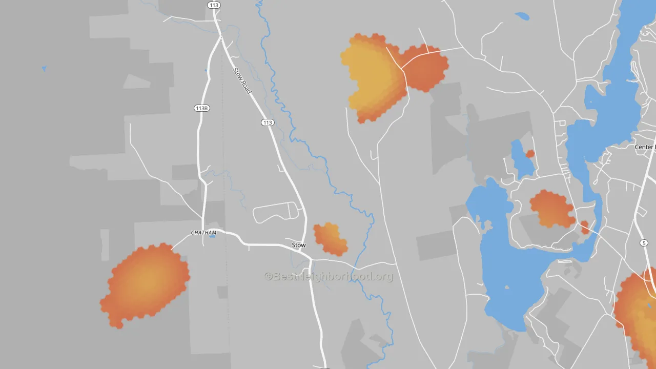 Bike Grade map of Stow, ME