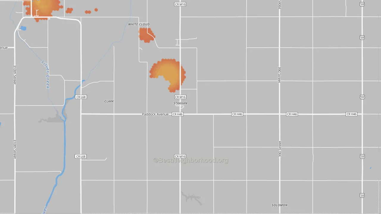 Bike Grade map of Strahan, IA