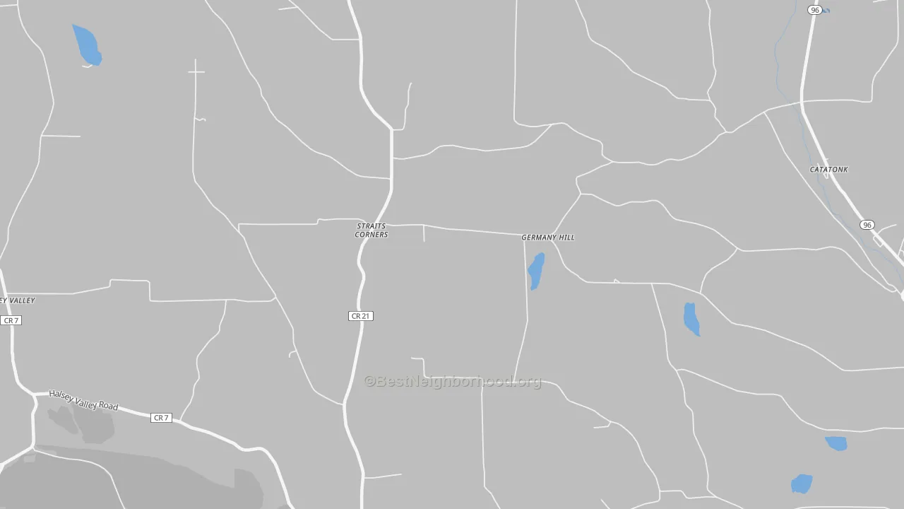 Bike Grade map of Straits Corners, NY