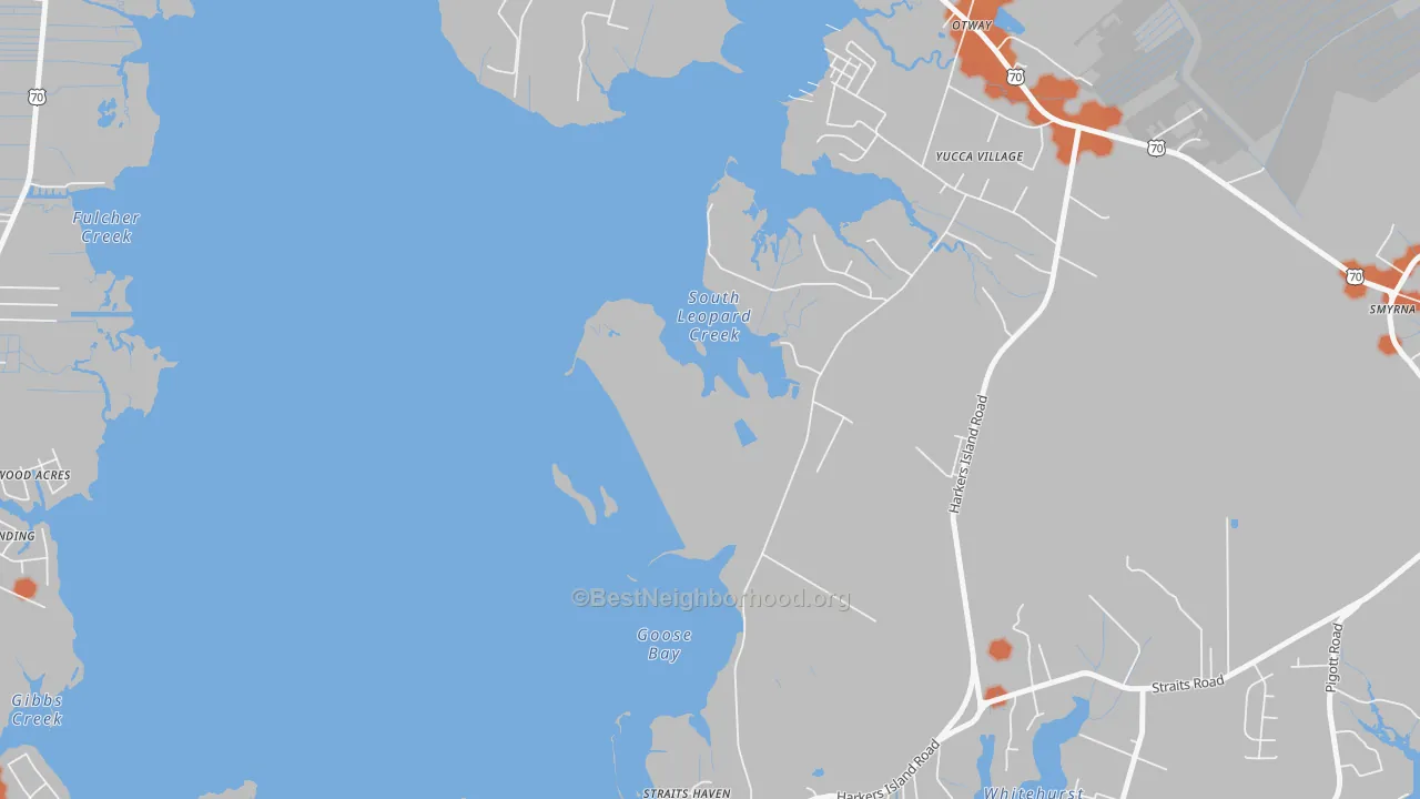 Bike Grade map of Straits, NC
