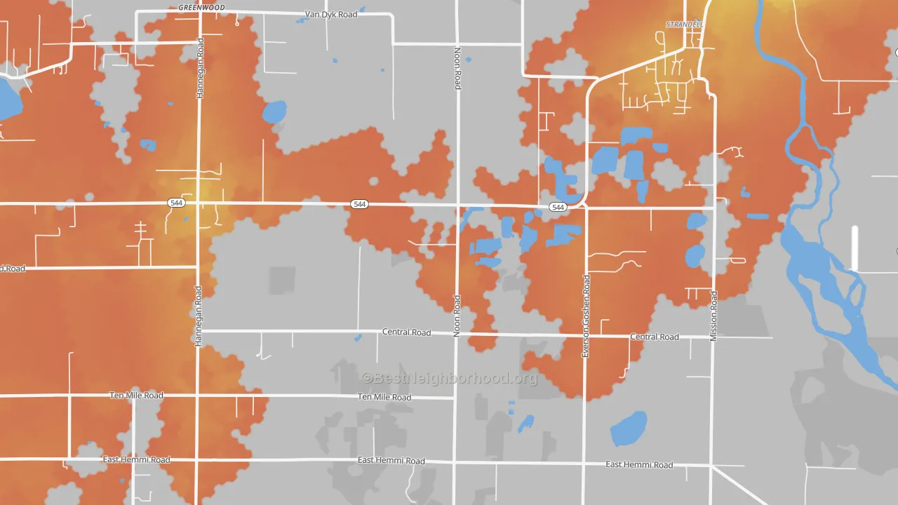 Bike Grade map of Strandell, WA