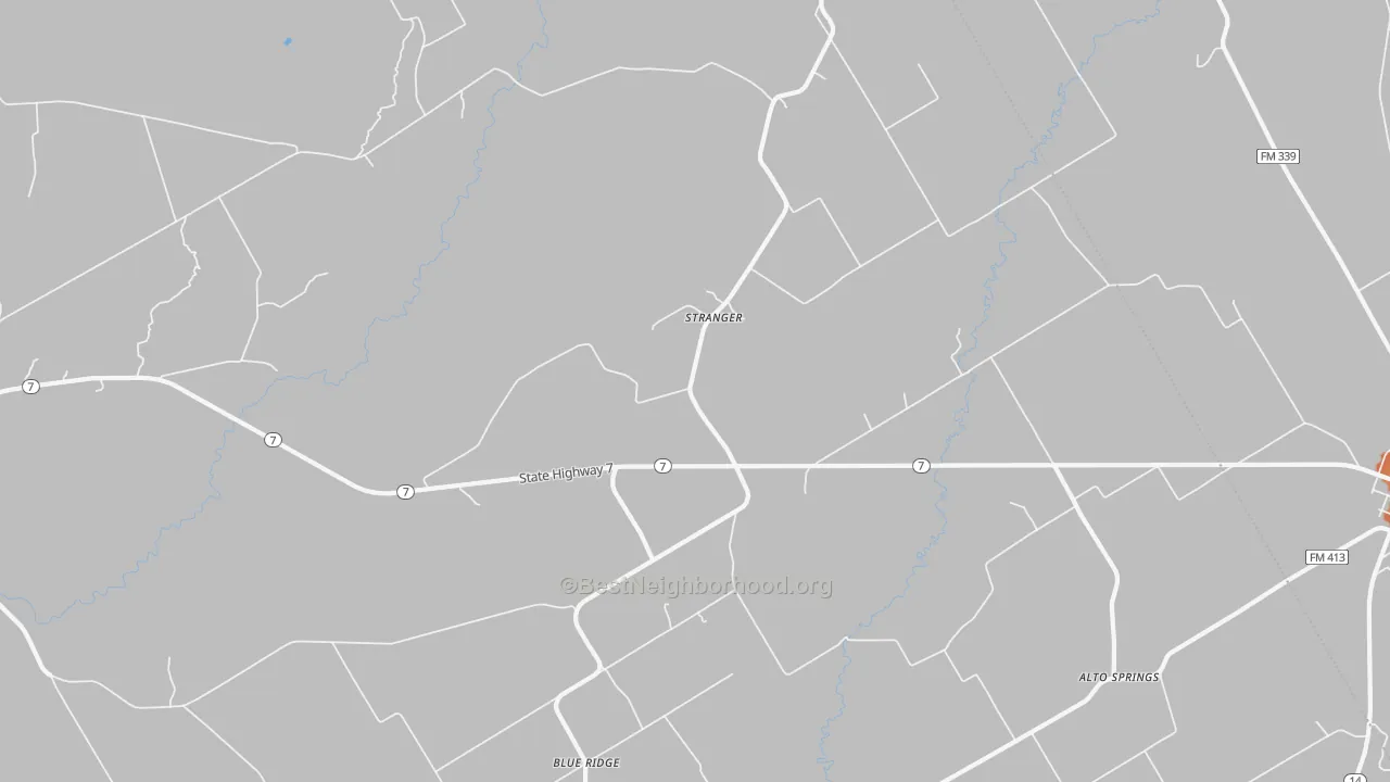 Bike Grade map of Stranger, TX