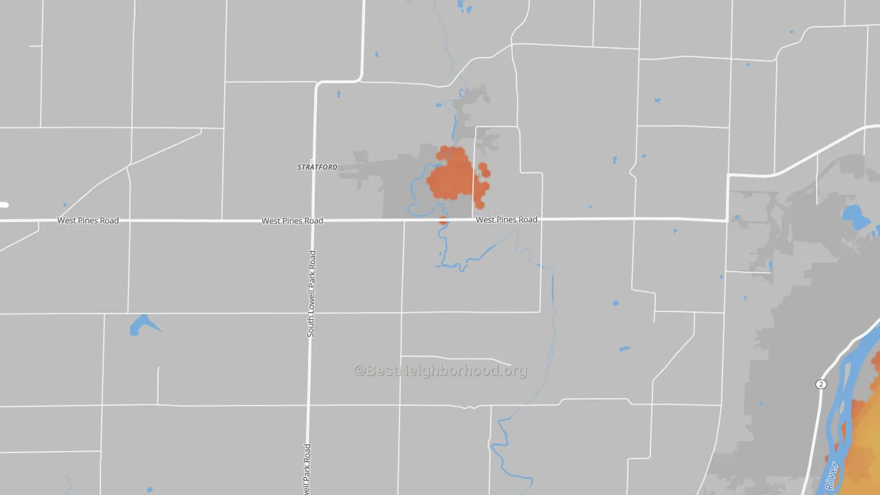 Bike Grade map of Stratford, IL