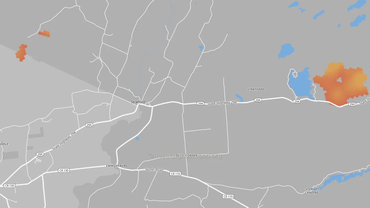 Bike Grade map of Stratford, NY