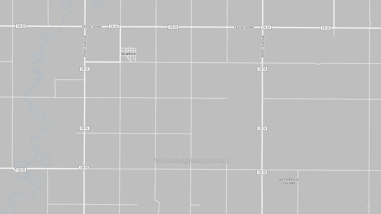 Bike Grade map of Stratford, SD