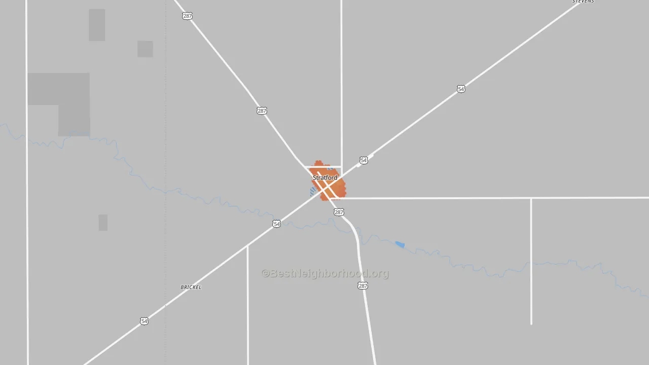 Bike Grade map of Stratford, TX
