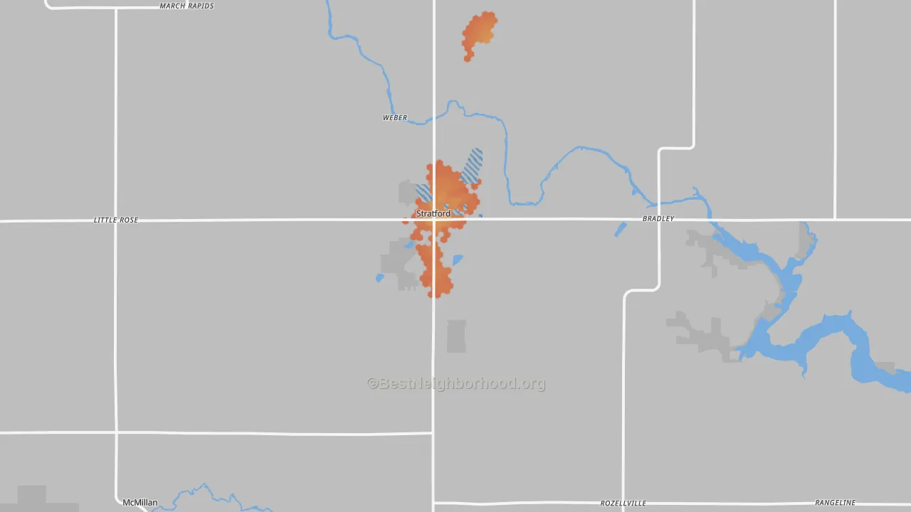 Bike Grade map of Stratford, WI