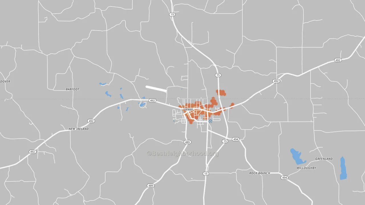 Bike Grade map of Stratton, MS