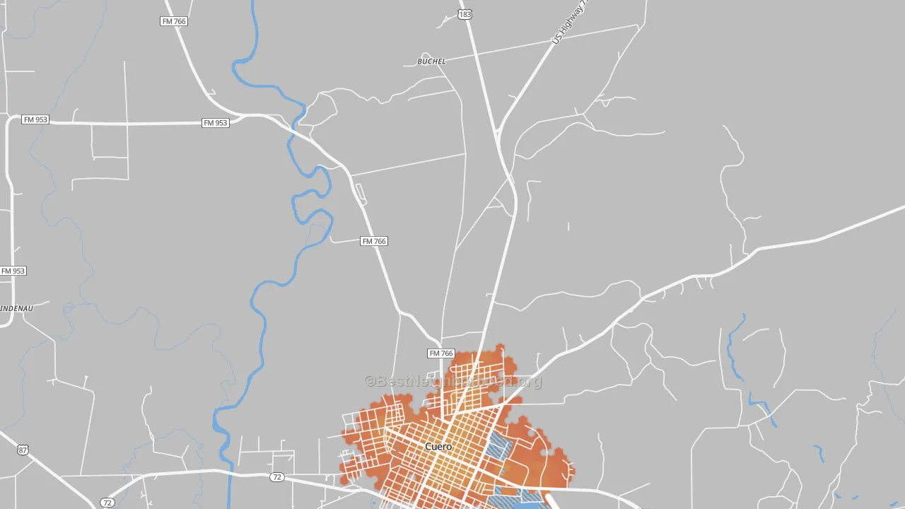 Bike Grade map of Stratton, TX