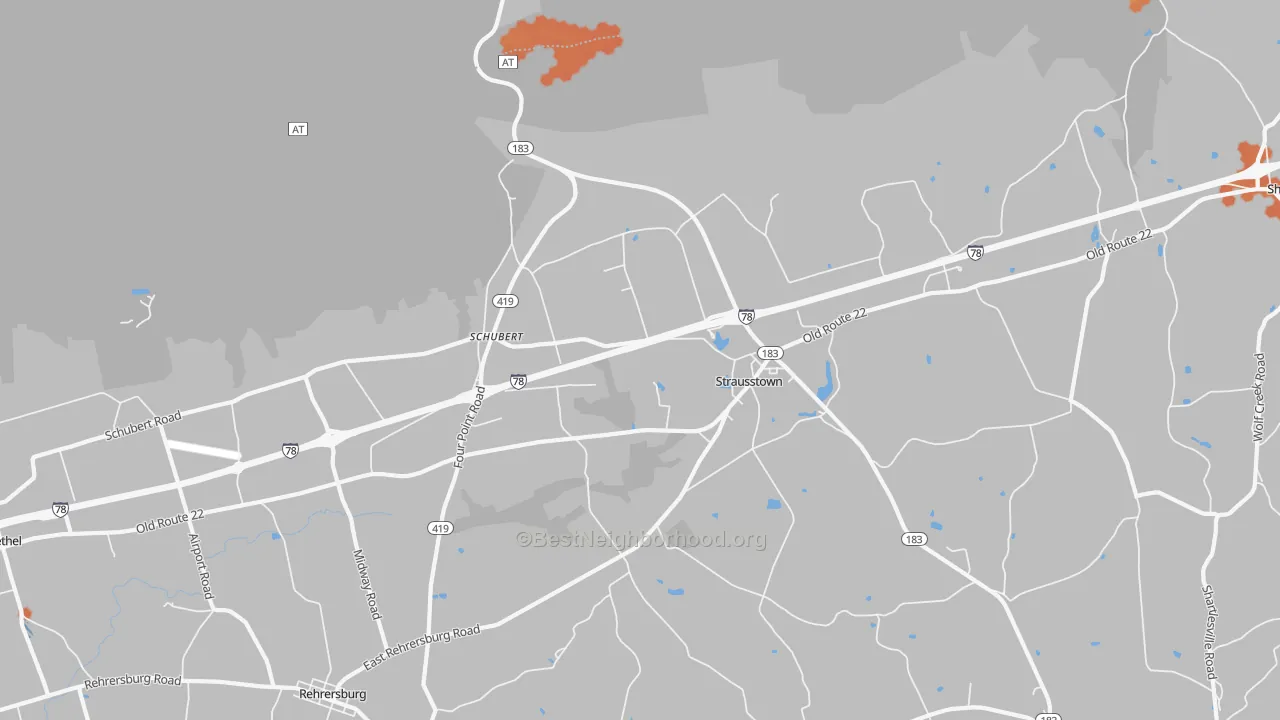 Bike Grade map of Strausstown, PA