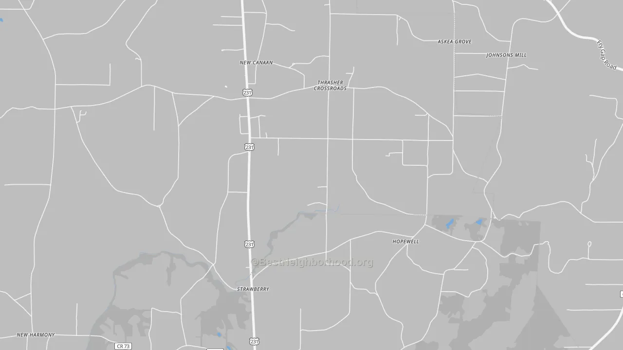 Bike Grade map of Strawberry, AL